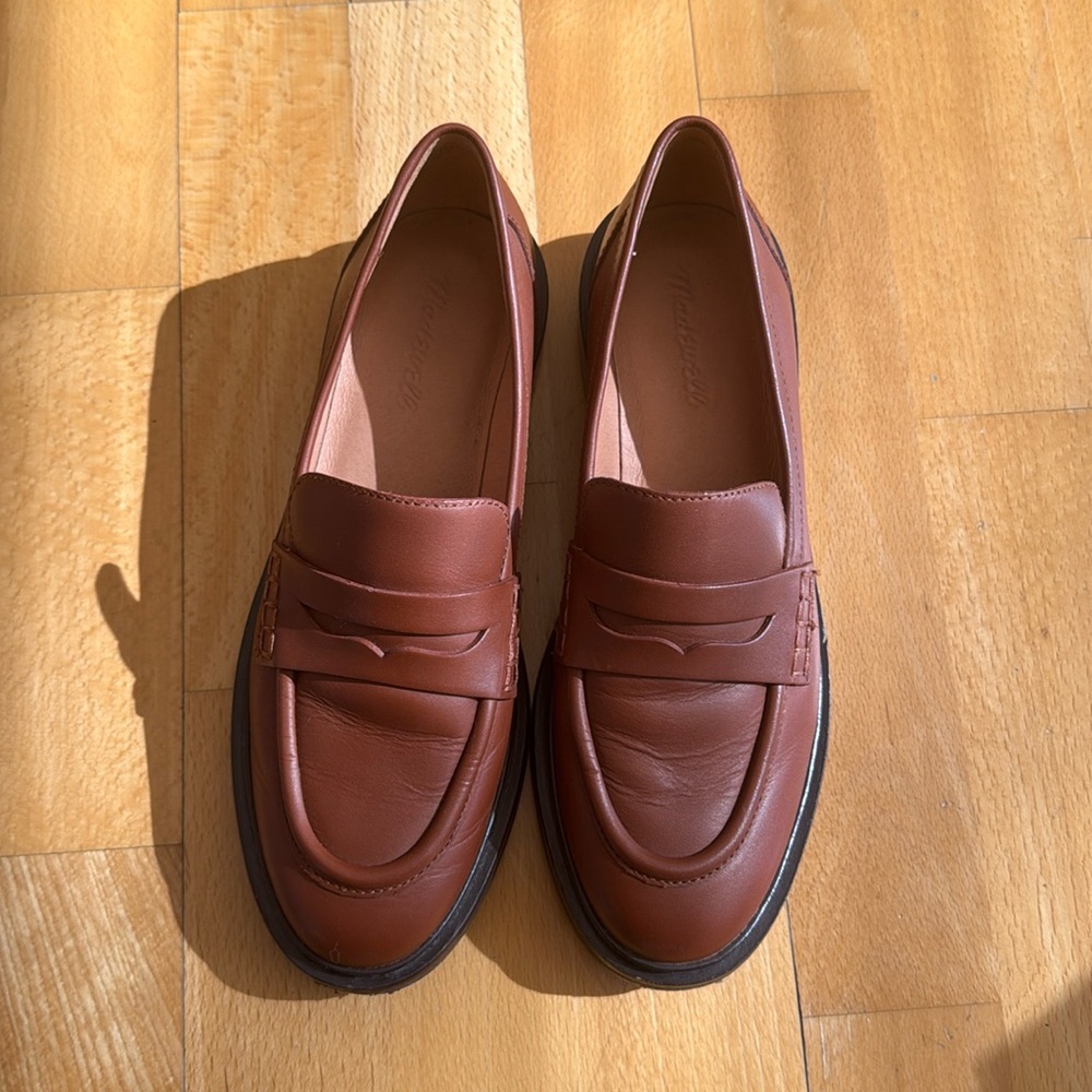 Madewell Brown Leather Penny Loafers